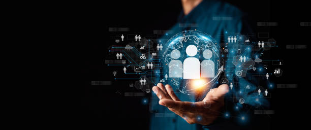 istock Customer Relationship Management, Businessman touch on icon with global structure customer network technology, Data exchanges development.digital marketing online. 1904641501