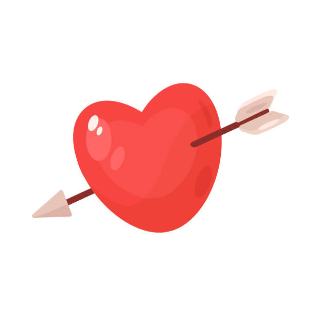 istock Red heart pierced by arrow icon in cartoon style on a white background 1904647732