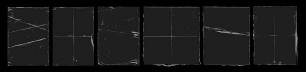 grunge square and rectangle frames with creases. rectangle borders collections for poster and templates. - kağıt stock illustrations