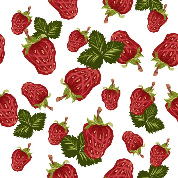 Vector illustration of Strawberry summer seamless pattern and decorative texture design, hand drawn vector.