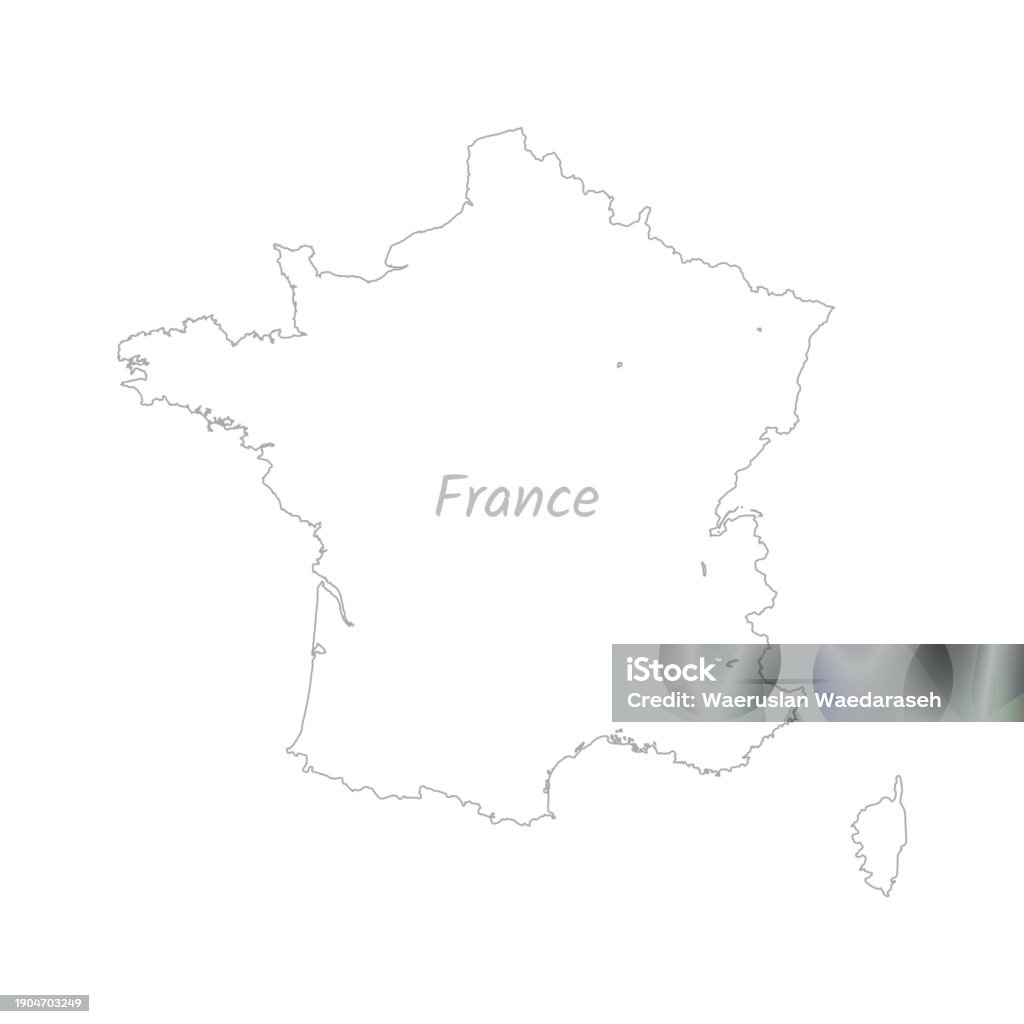 Simple Vector France Map France Map Hand Drawn Simple Stylized Isolated On White Background ...