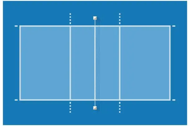 Vector illustration of Volleyball court (top view)