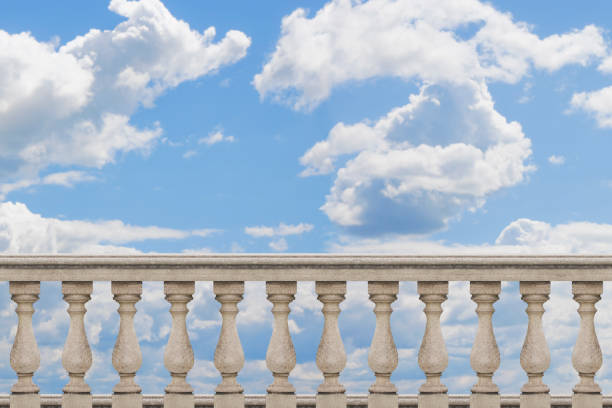 Beautiful white marble balusters complement the urban landscape.
