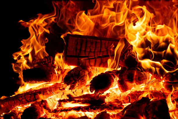 istock Close-up fireplace in the open 1904755403