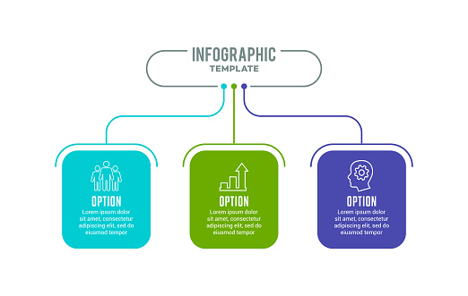 Vector illustration of the infographic element 3 steps.