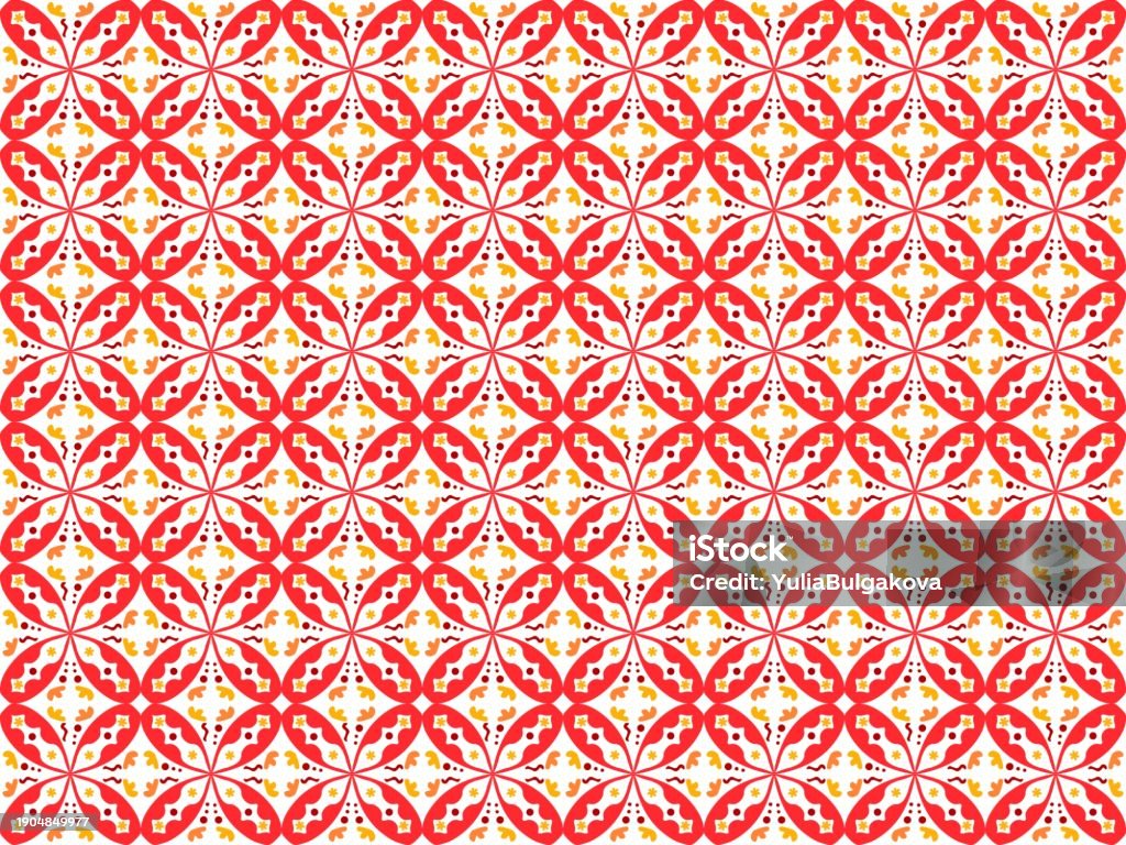 Bright Red Patterns Seamless Bright Ethnic Pattern With Red Tones Stock Illustration ...