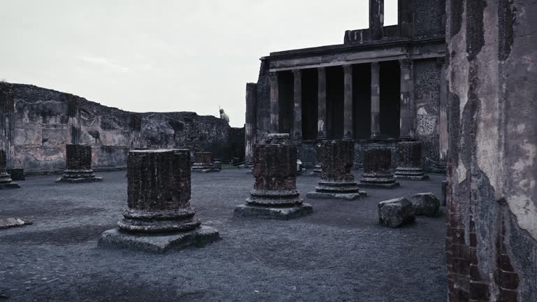 Ancient Pompeii Columns and Ruins