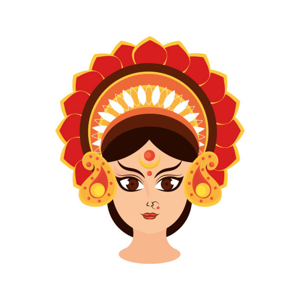 navratri - trishula stock illustrations