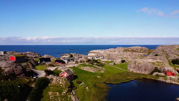Arial droneshot of the norwegian landscape