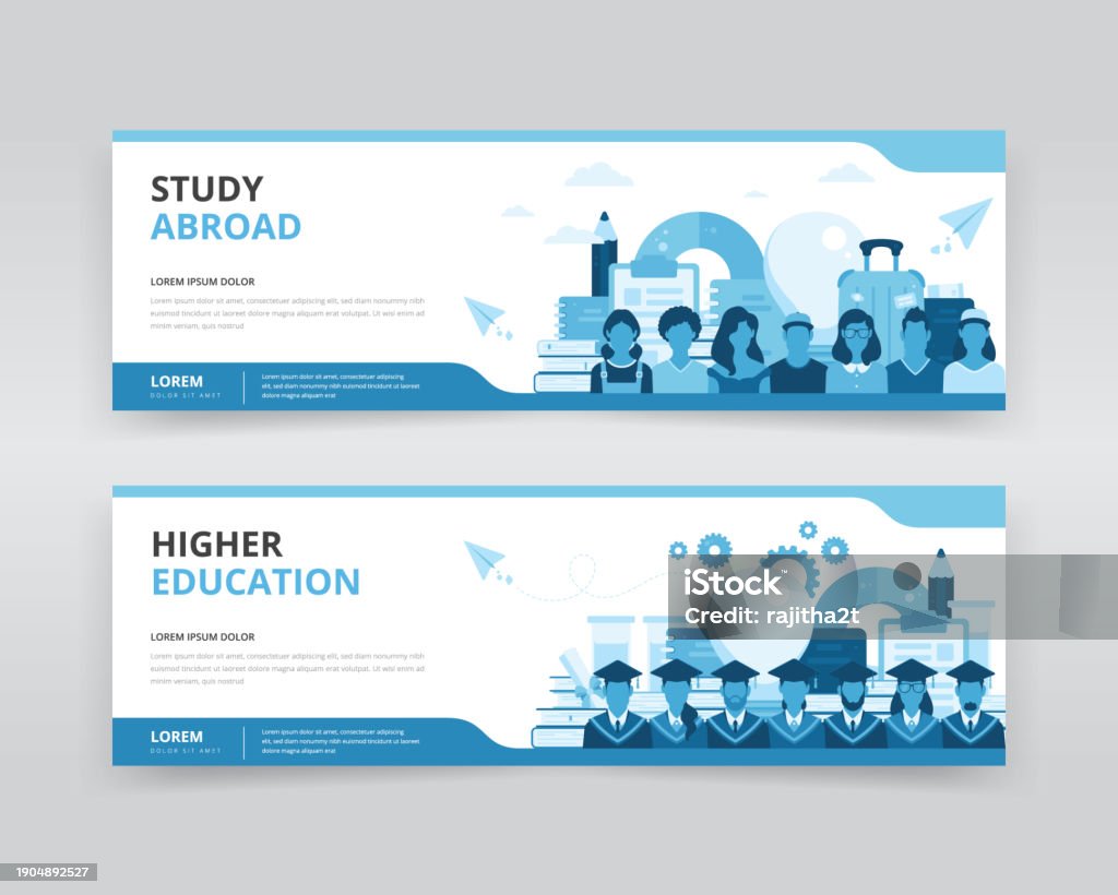 Learning Program Banner Web Banner Or Header Templates For Study Abroad And Higher Education ...