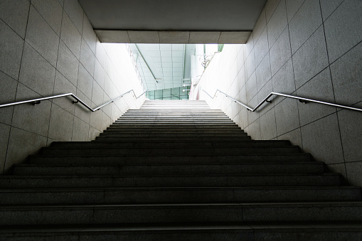 Low angle view of empty staircase.