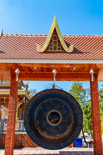 Old big gong in a Thai temple