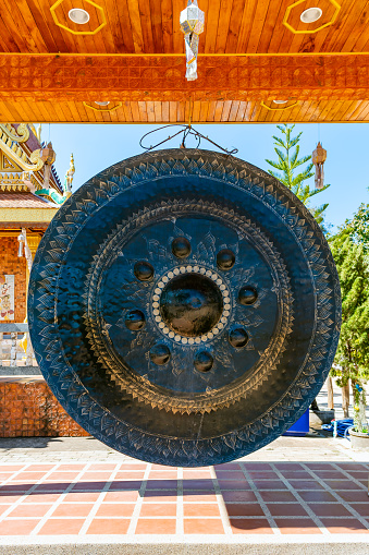 Old big gong in a Thai temple