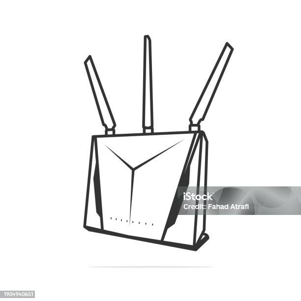 Wireless Router Device Vector Illustration Ilustrasi Stok - Unduh ...