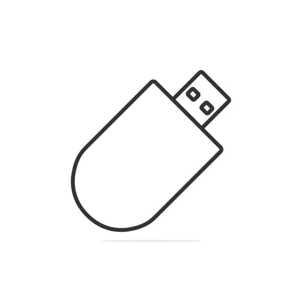 Vector illustration of Usb flash drive technology data storage device