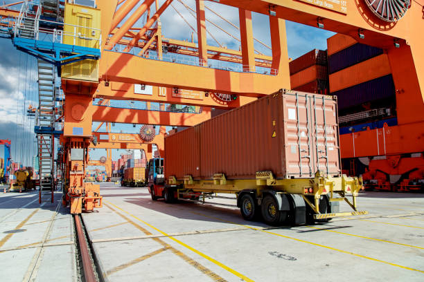 istock Loading container. Shipping and Trucking Transportation Industry. 1904983940