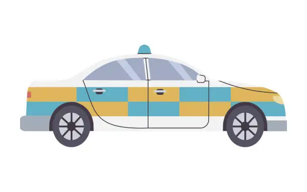 Vector illustration of Sedan Car Police