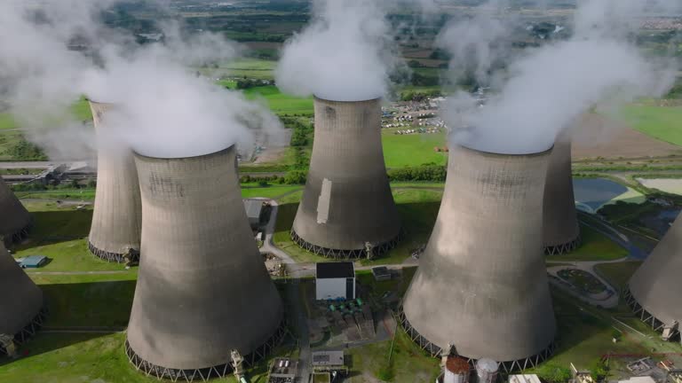 Drone view of Ratcliffe on Soar Power Station in Nottinghamshire