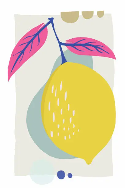 Vector illustration of Boho style lemon