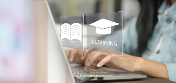 istock Concept of Online education. man use Online education training and e-learning webinar on internet for personal development and professional qualifications. 1905001003