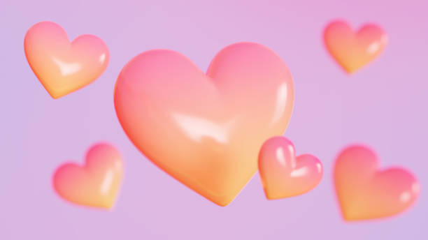 istock 3D heart with color gradient. Heart icon 1905031822