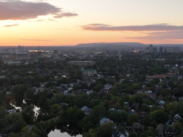 istock Flying over rideau river in Ottawa at sunset 1905047095
