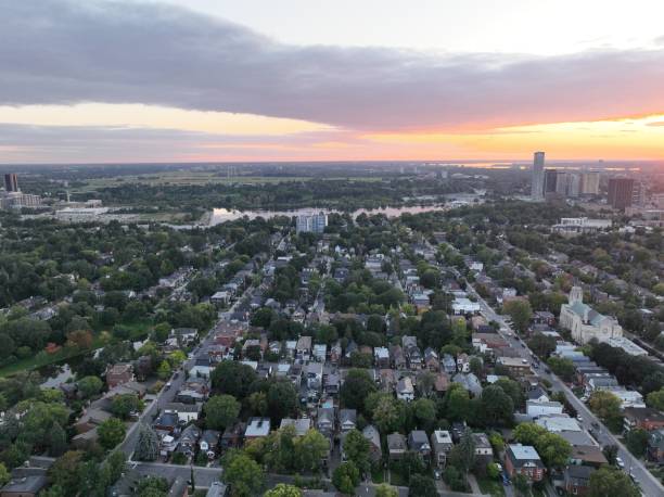istock Flying over rideau river in Ottawa at sunset 1905047606