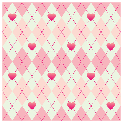 vector, heart plaid seamless pattern, love themed pattern, Valentine's Day themed pattern, illustration