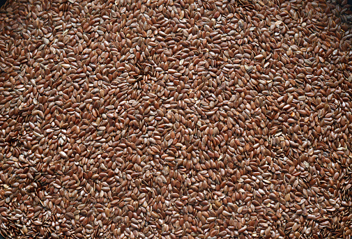 Closeup of Flax seeds.