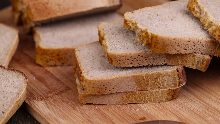 rectangular fresh and soft bread on the table