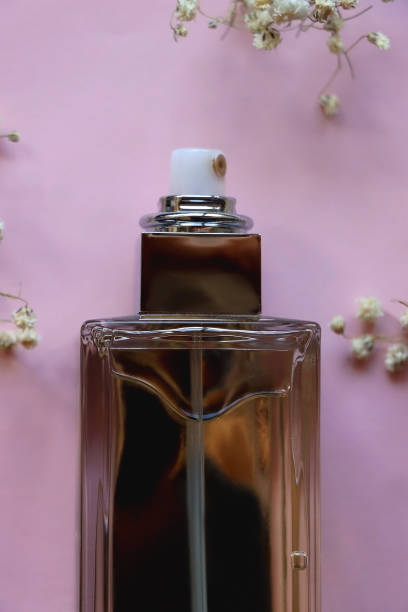 istock Perfume Bottle and Gypsophila Flowers 1905161005