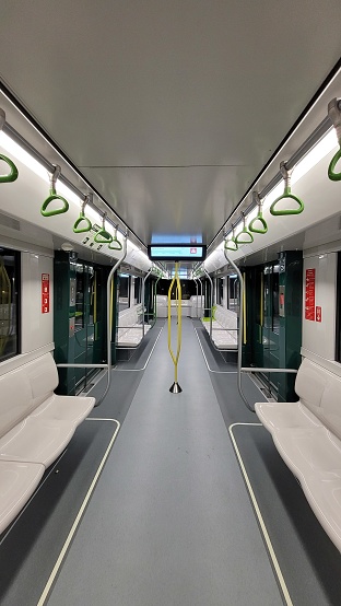 Interior view of the new REM trains in Montreal.