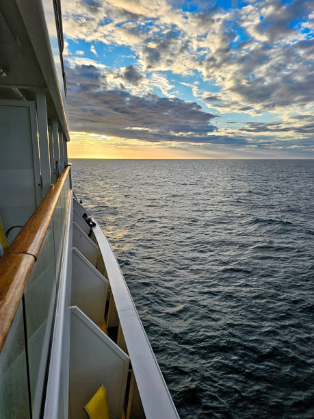 istock Sunset from the open deck of luxury cruise ship 1905231082