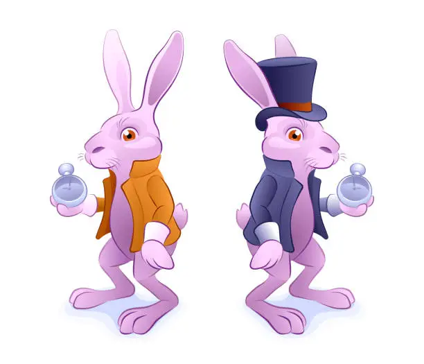 Vector illustration of Cartoon Rabbits