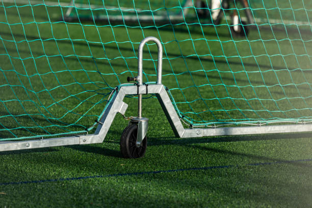 istock Wheel on a moveable football goal.. 1905359819