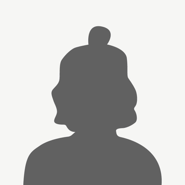 ilustrações de stock, clip art, desenhos animados e ícones de vector flat illustration in grayscale. avatar, user profile, person icon, female silhouette, profile picture. suitable for social media profiles, icons, screensavers and as a template. - girl5