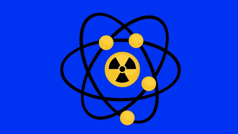 video animation icon atom nuclear energy radioactive