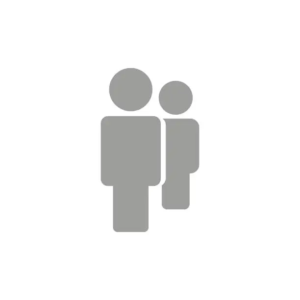 Vector illustration of Вектор плоскої ілюстрація. Аватар, профіль користувача, гендерно нейтральний силует. Сірий значок із зображенням гендерно нейтральних люд�