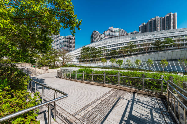 1881 Heritage former marine police headquarters with various high end shops and fountain. Famous landmark in Hong Kong on September 9 2024