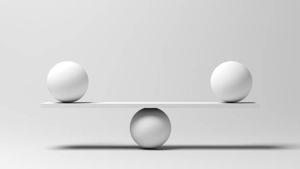 istock Balance. Three white spheres. 3d illustration. 1905529212