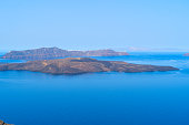 Aegan sea and view of Santorini caldera