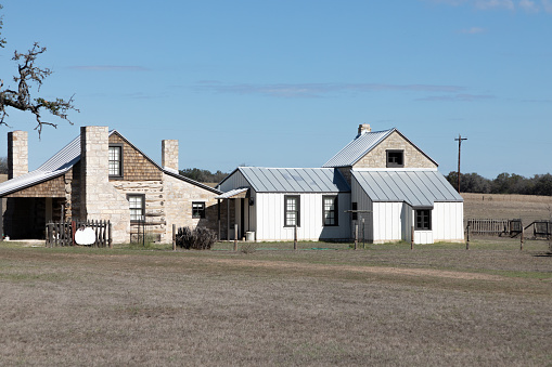 small typical farmhouse near Fredericksburg in Texas, USA