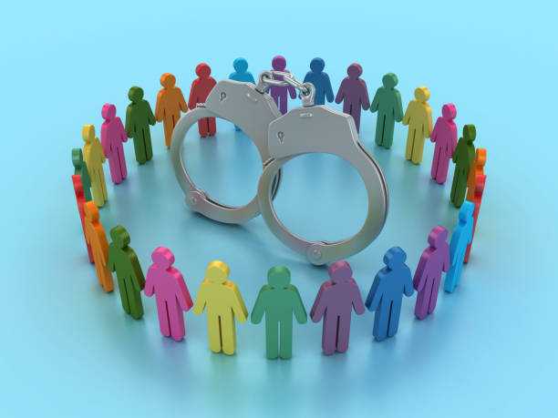 istock Pictogram Teamwork People with Handcuffs 1905644757
