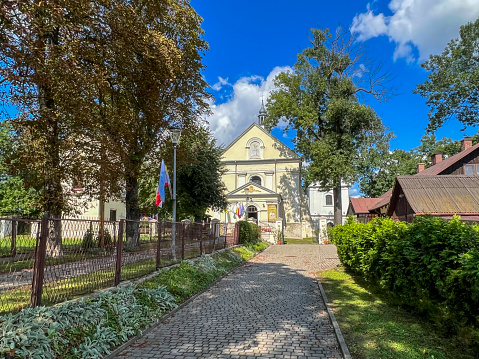 Sanctuary of Our Lady of Consolation, Sokalska in Hrubieszow, Poland. Church of St. Stanislaus Kostka. Text: Mother, who knows us, be with your children!