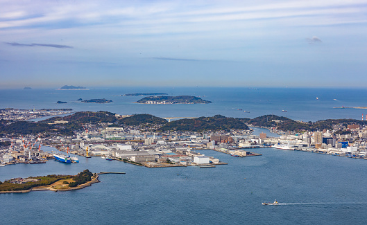 The beautiful Kanmon Strait that separates Honshu and Kyushu