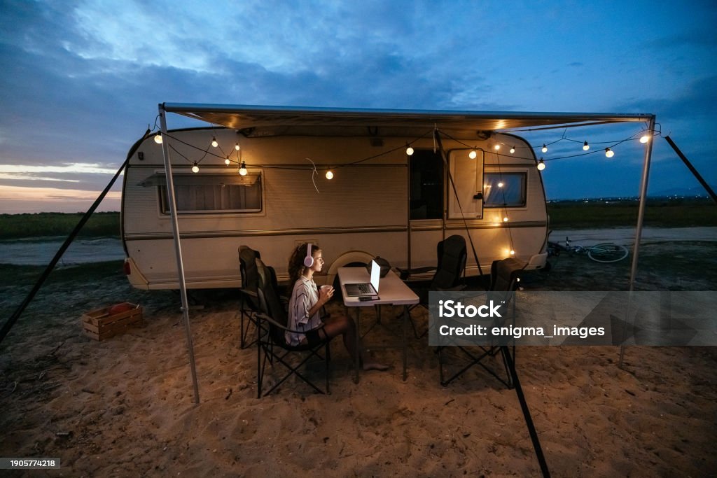 Working In Remote Locations Working From A Remote Location Stock Photo - Download Image Now - Motor ...