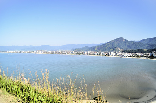 The beautiful view of the beach of ghost, Camaroeiro beach in Caraguatatuba bay, north coast of São Paulo