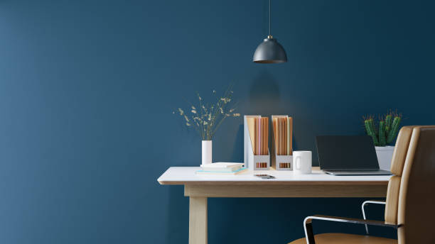 istock Copy space background with office desk for posting employee hiring notices, 3d rendering 1905870873