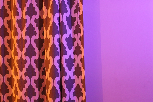 A curtain with vibrant and warm colors