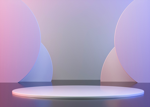 Glass - Material,Backgrounds,Circle,Three Dimensional,Pedestal,White Color,Stage - Performance Space,Empty,Studio Shot,No People